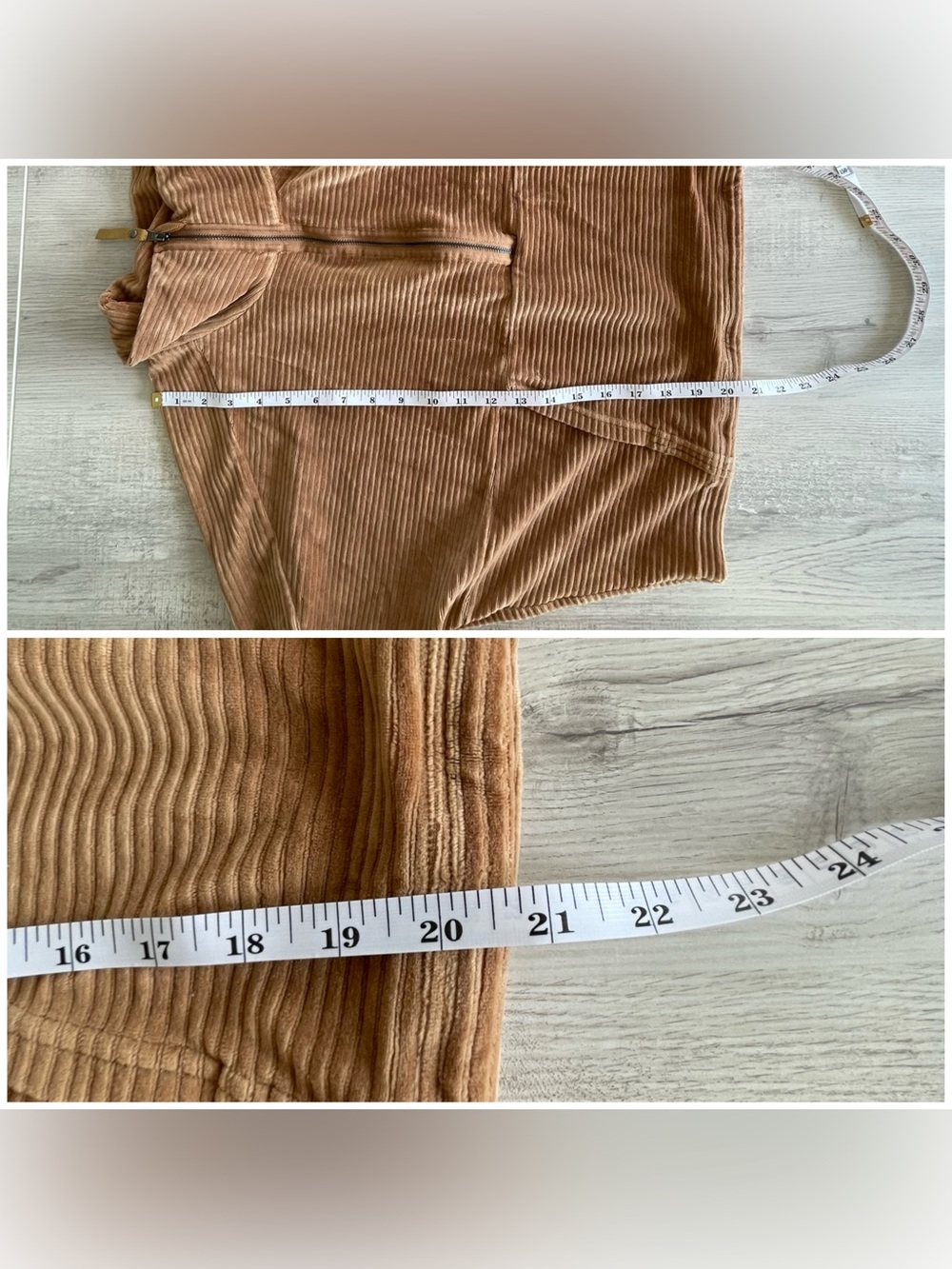 Prana size large Escambia half zip pullover in camel brown velour rib texture - Picture 8 of 16
